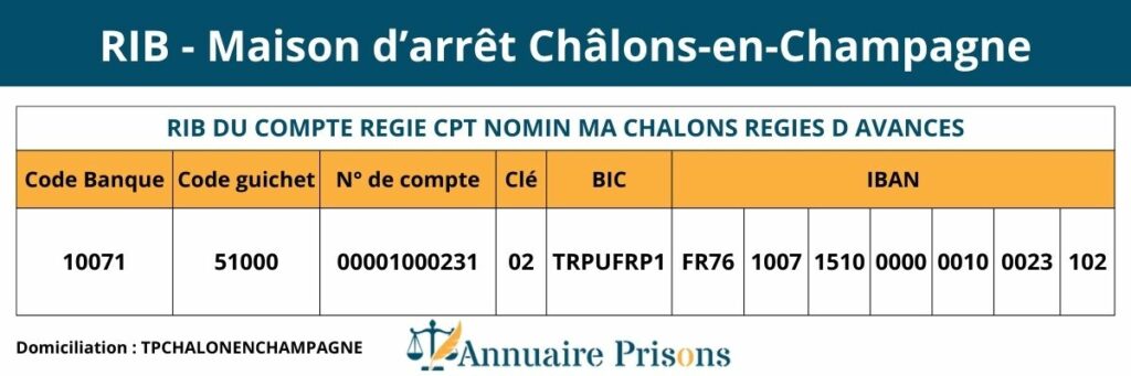 RIB prison Châlons-en-Champagne