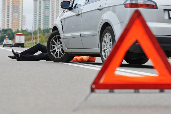 accident sur la route personne blessée