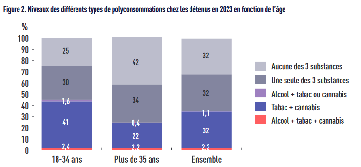 niveaux des différents types de polyconsommations chez les détenus