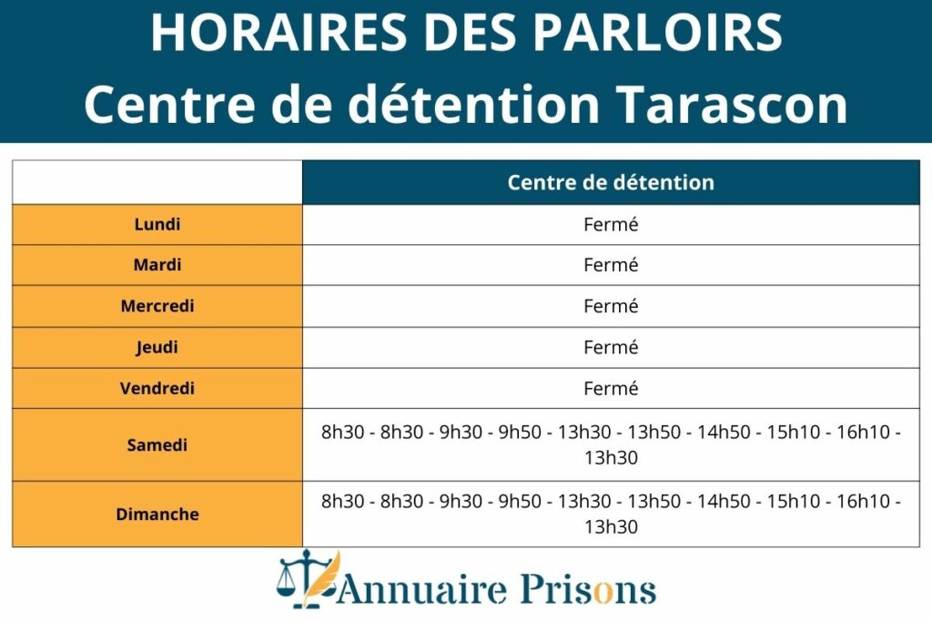 horaires parloirs prison Tarascon