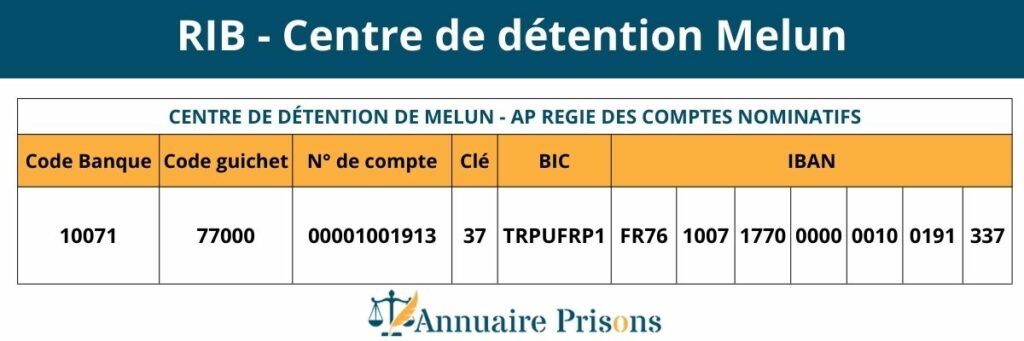 RIB centre détention Melun prison